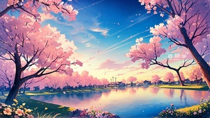 浪漫樱花湖
