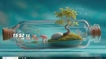 护眼水瓶树木绿景主题