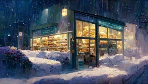 雪中的暖光