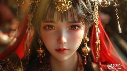 唯美 红衣 少女