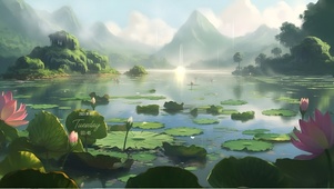 雨中清荷（护眼）