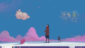 卡通飞猪—【主题桌面】