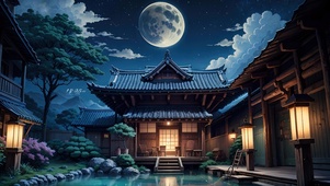 4K唯美治愈梦幻古风庭院