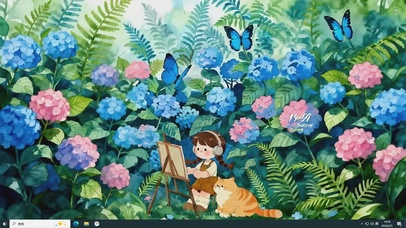 彩绘少女与猫