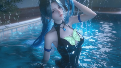 可爱泳池金克斯