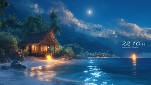 唯美 夏夜海岸
