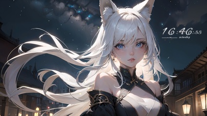 清纯夜晚狐耳少女