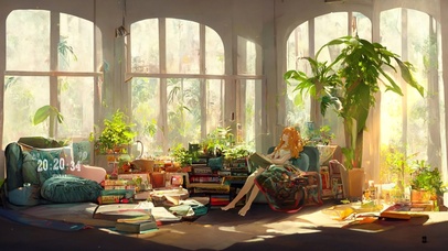 治愈阳光室内少女