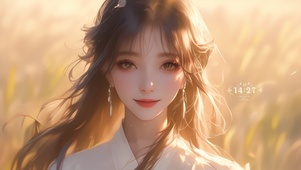 秋天草原女孩