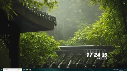 雨天树木桌面主题