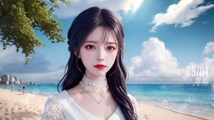 海边清新美女