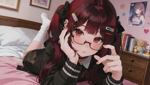 戴眼镜的可爱少女