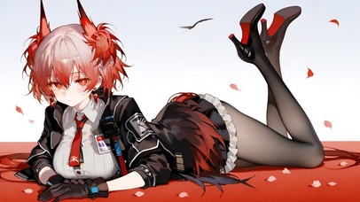 趴着的黑丝御姐高跟鞋-菲亚梅塔