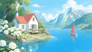 宁静山涧小屋