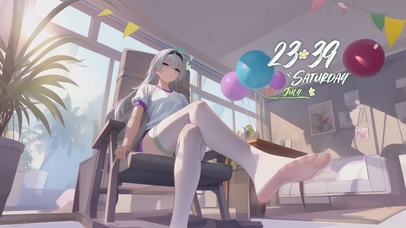 可爱翘二郎腿女孩