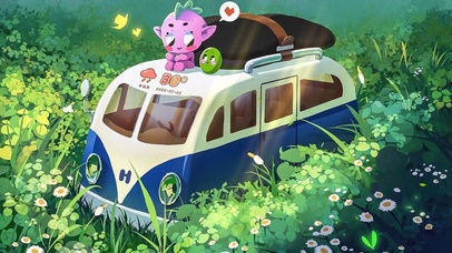 4K唯美治愈可爱动漫旅行车