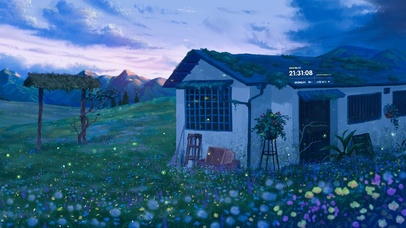 唯美治愈花海仙境小屋