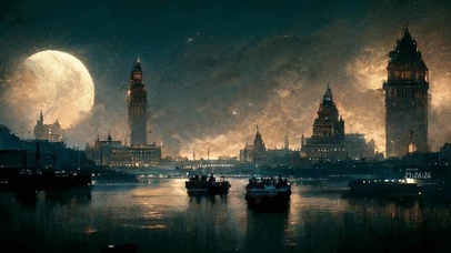 塞纳河畔的夜景