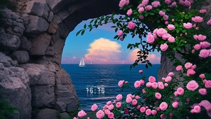 海边玫瑰花