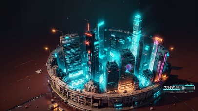 4K炫酷赛博朋克城市