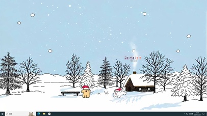 雪景嬉戏小狗