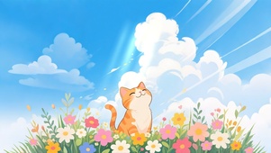 快乐的夏天～可爱小猫