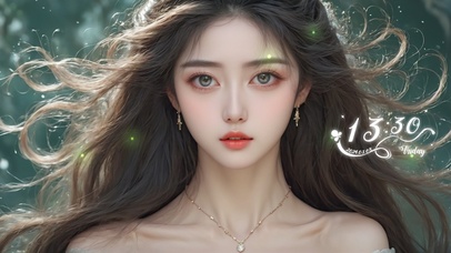 长发飘飘的美少女