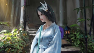 4K鬼刀风唯美治愈美女插画