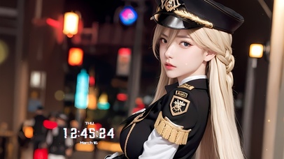 可爱金发制服少女