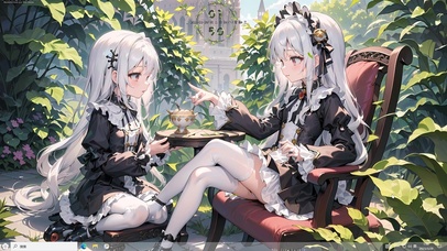 4k白毛可爱小女仆美少女2人