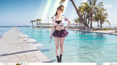 泳衣美少女 高马尾黑长直