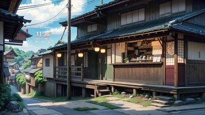 4K唯美治愈古风小镇街道