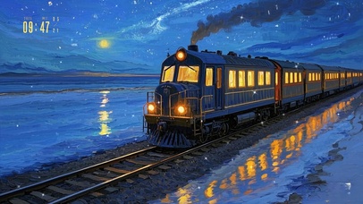 花漾壁纸|水上列车