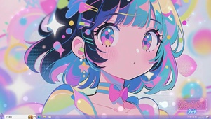 缤纷炫彩 糖果色的可爱女孩
