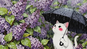 雨中猫咪