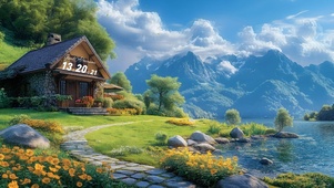 山间溪边房屋