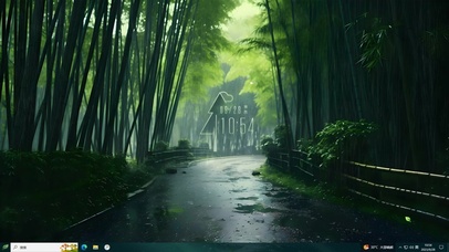 4K雨中竹林 护眼	