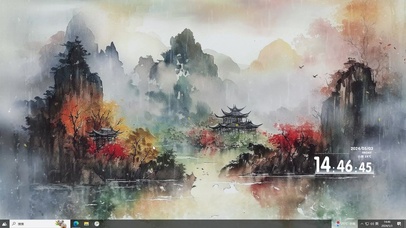 水墨山水插画主题