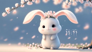 懵懂樱花小兔