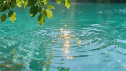 护眼清透湖水桌面