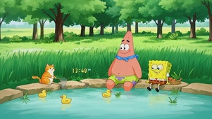 海绵宝宝与派大星池塘闲趣