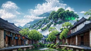 青山脚下古镇