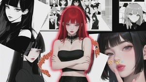 红发富江环绕少女