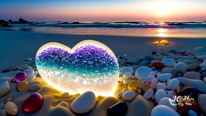 海边琉璃爱心石