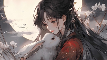 4K清纯可爱古风少女玉兔