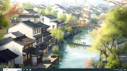 乌瓦白墙江南小镇