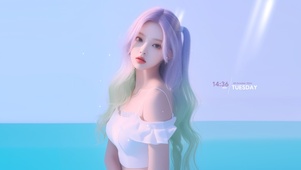 彩发女孩