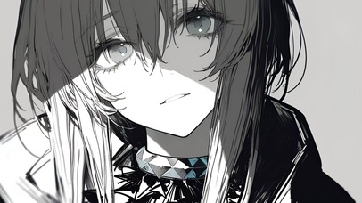 黑白冷漠少女-阿米娅