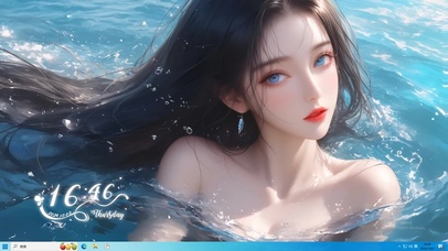 戏水少女