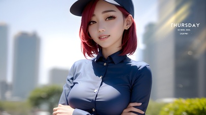 清纯短发职业装女孩